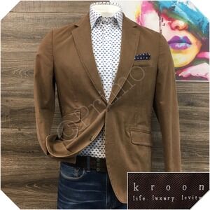 KROON Mens Blazer Sport Coat Casual Jacket Size 38R Classic Cotton Suit